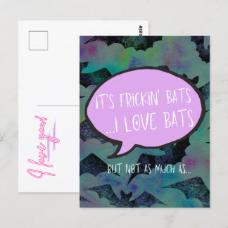 Carte Postale Frickin' Bats Love Card - Cadeau Couple, Anniversa
