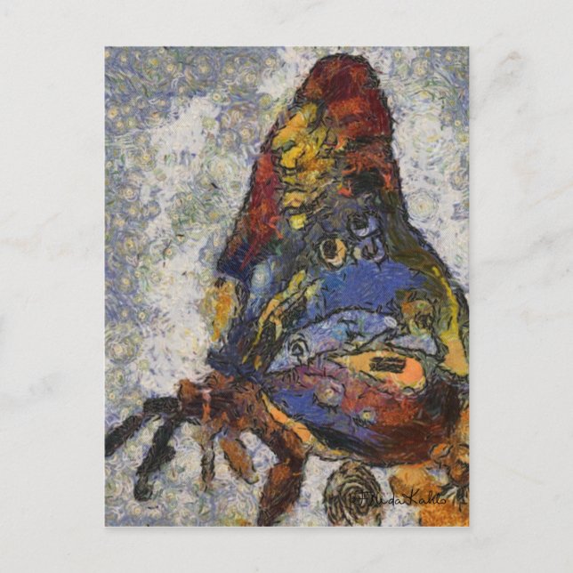 Carte Postale Frida Kahlo Butterfly Monet Inspiré (Devant)