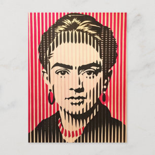 Carte Postale Frida Kahlo dans le style d'illusion optique BAUHA
