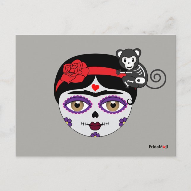 Carte Postale Frida Kahlo | FridaMoji - Jour des Morts (Devant)
