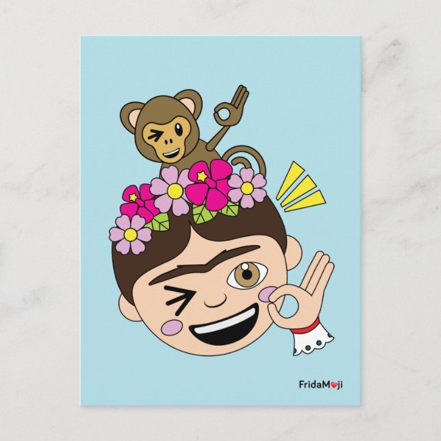 Carte Postale Frida Kahlo | FridaMoji - Un OK (Devant)