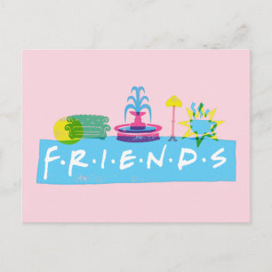 Carte Postale FRIENDS™   Logo avec icônes