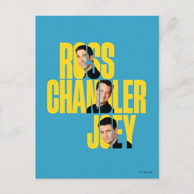 Carte Postale FRIENDS™ | Ross, Chandler et Joey (Devant)