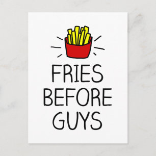 Carte Postale fries before guys with most charming illustration