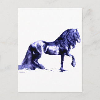 Carte Postale Friésien En Bleu