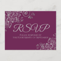 Frills d'argent élégant Cassis de mariage violet R