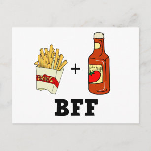 Carte Postale frites et Ketchup BFF