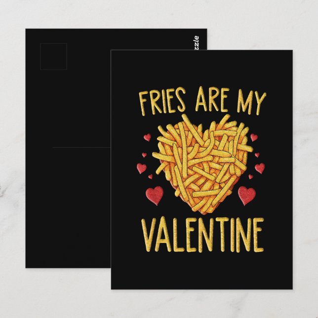 Carte Postale Frites Sont Mon Valentin (Devant / Derrière)