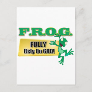 CARTE POSTALE FROG ACRONYME CHRÉTIEN PLEINEMENT COMPTER SUR DIEU