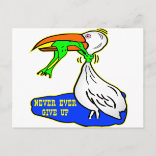 Carte Postale Frog Choquant Oiseau jamais renoncer