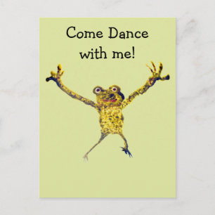 Carte Postale Frog Dancing Funny Animal Art