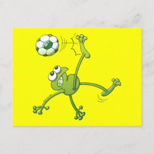 Carte Postale Frog Exécuter un Bycicle Kick avec une balle de fo