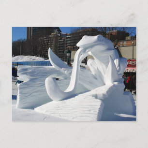Carte Postale Frog Snow Sculpture, Québec, Canada