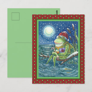 CARTE POSTALE FROG SUR LE JOURNAL RÉCHAUFFE LE COEUR, AMUSANT, M