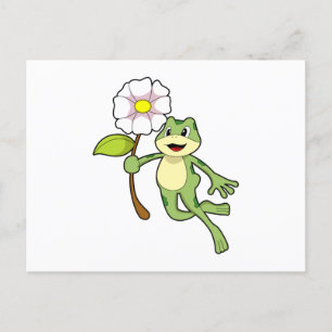 Carte Postale Frog with Flower.
