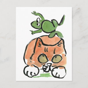 Carte Postale Froggy is Leaping Over the Kitten