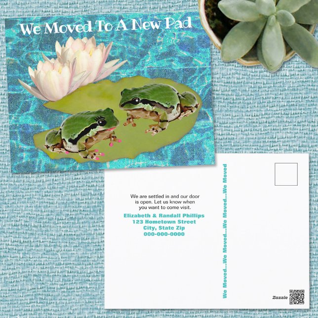 Carte Postale Frogs Humoristiques Lys Pad Nous Avons Déplacé Fai (Créateur téléchargé)