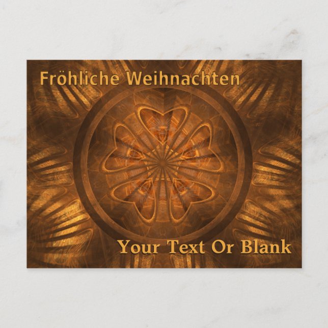 Carte Postale Fröhliche Weihnachten - Fractal Wood Carving (Devant)