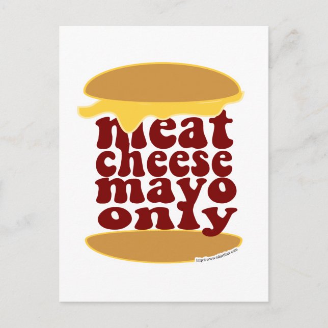 Carte Postale Fromage À La Viande Mayo Seulement ! (Devant)