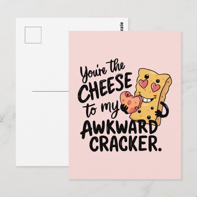 Carte Postale Fromage à Mon Awkward | Drôle et mignonne Valentin (Devant / Derrière)