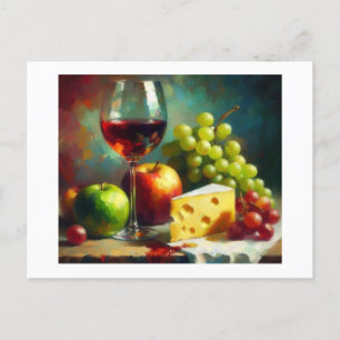 Carte Postale Fromage au vin,