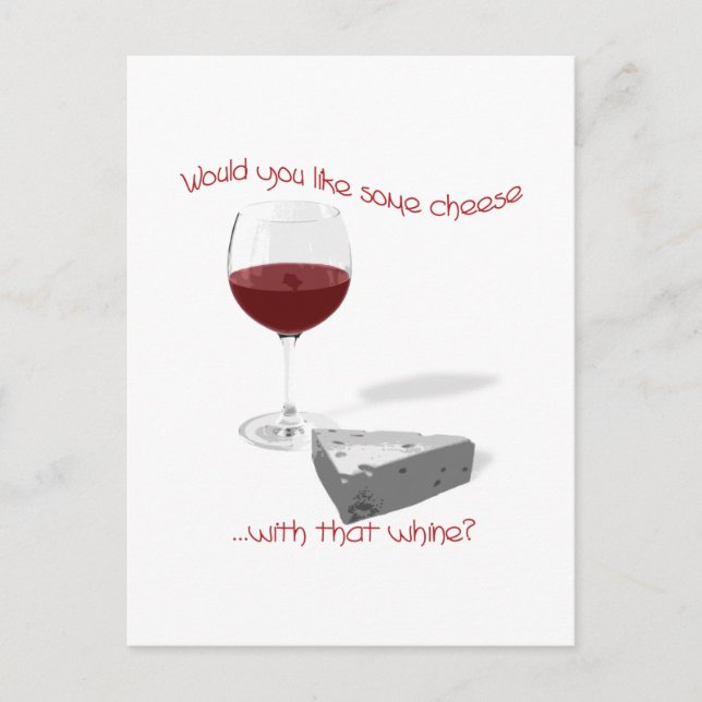 Carte Postale fromage et vin (Devant)