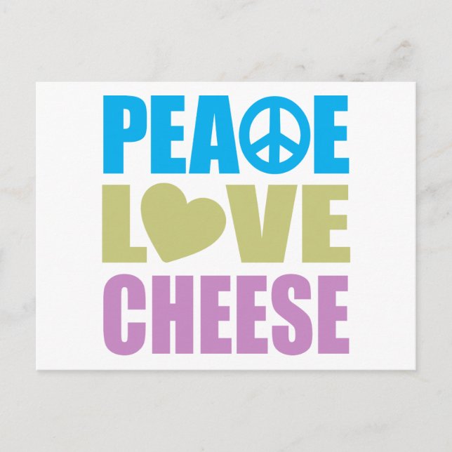 Carte Postale fromage Peace Love (Devant)