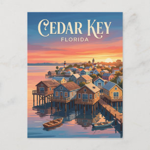 Carte Postale Front de mer de Cedar Key USA
