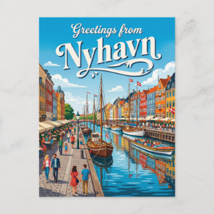 Carte Postale Front de mer de Nyhavn Danemark