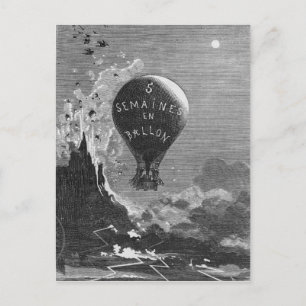 Carte Postale Frontispiece à 'Cinq semaines dans un ballon'