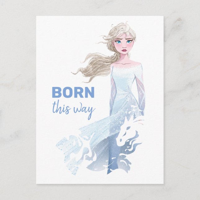 Carte Postale Frozen 2 : Illustration de l'aquarelle Elsa (Devant)