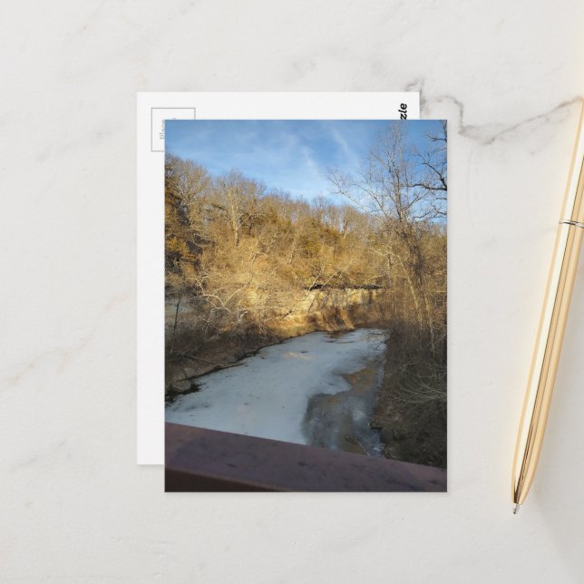 Carte Postale Frozen Stream in the Burlington Iowa  (Devant/Arrière en situation)