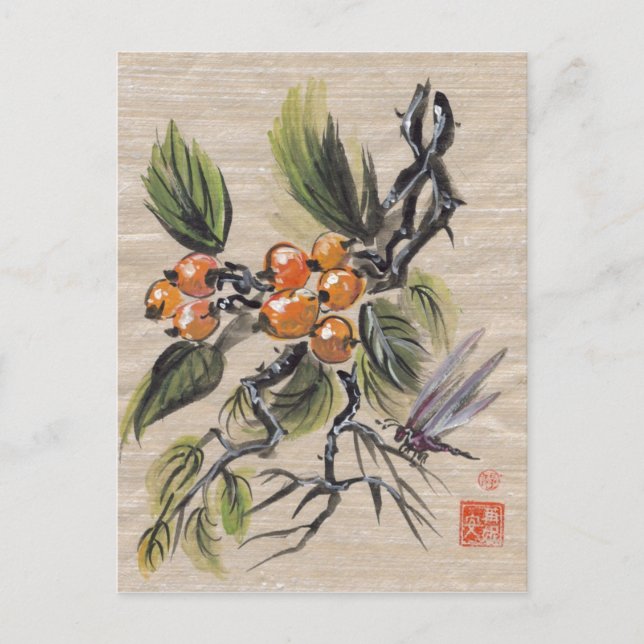 Carte Postale Fruit de Loquat chinois (Devant)