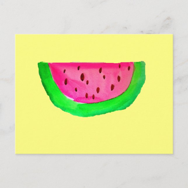 Carte Postale Fruit de pastèque rose juteux (Devant)