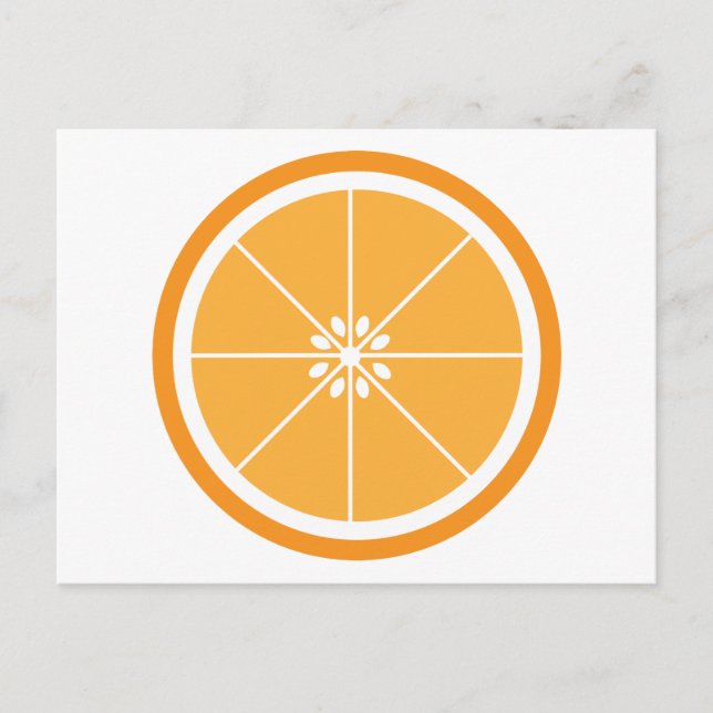Carte Postale Fruit en tranche d'orange blanc (Devant)