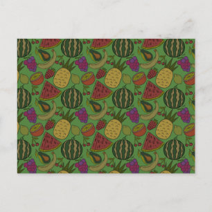 Carte Postale Fruit motif transparent   motif de surface de frui