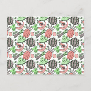 Carte Postale Fruit motif transparent   motif de surface de frui