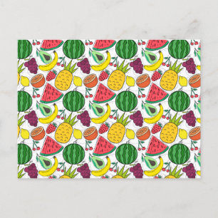Carte Postale Fruit motif transparent   motif de surface de frui
