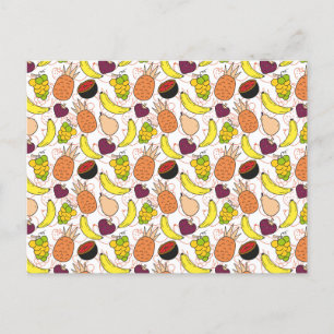 Carte Postale Fruit motif transparent   motif de surface de frui