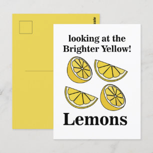 Carte Postale Fruits De Citrons Regardant Les Citrons Jaunes Plu