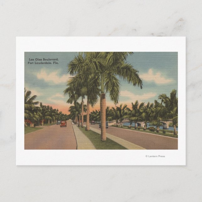Carte Postale Ft. Lauderdale, Floride - Vue de Las Olas (Devant)