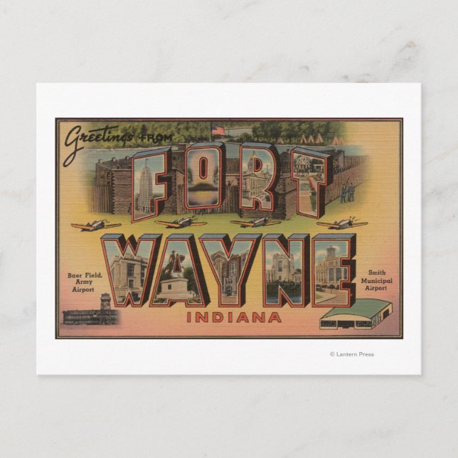 Carte Postale Ft. Wayne, Indiana - Scènes de grandes lettres 2 (Devant)