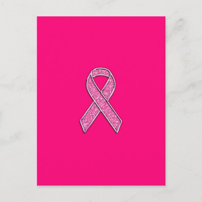 Carte Postale Fuchsia Parties scintillant Style Pink Ribbon Sens (Devant)