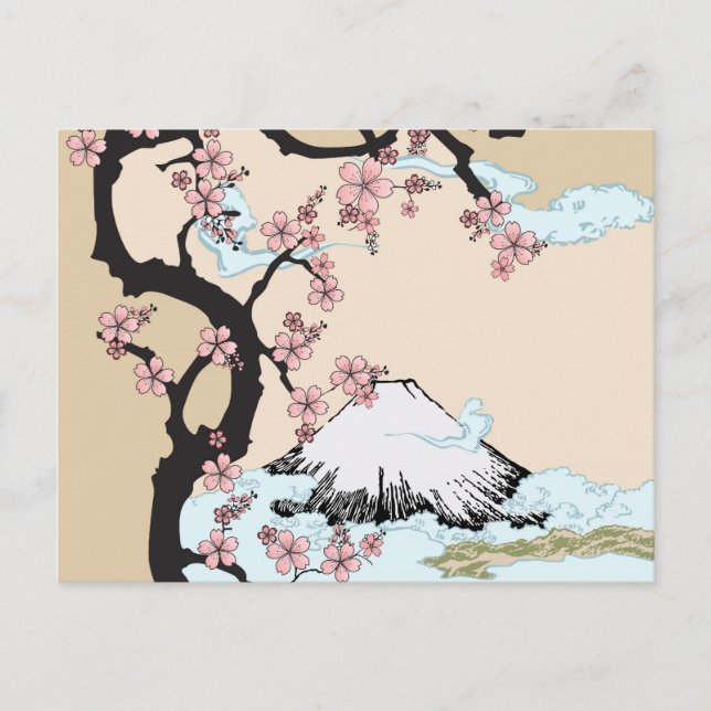 Carte Postale Fuji et Sakura (Devant)
