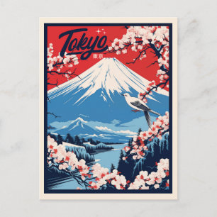Carte Postale Fuji vintage, Voyage au Japon 