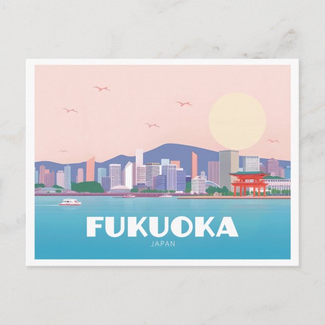 Carte Postale Fukuoka Japan Pastel Travel (Devant)
