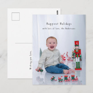 Carte Postale Full Bleed Minimal Photocard Simple Holiday 