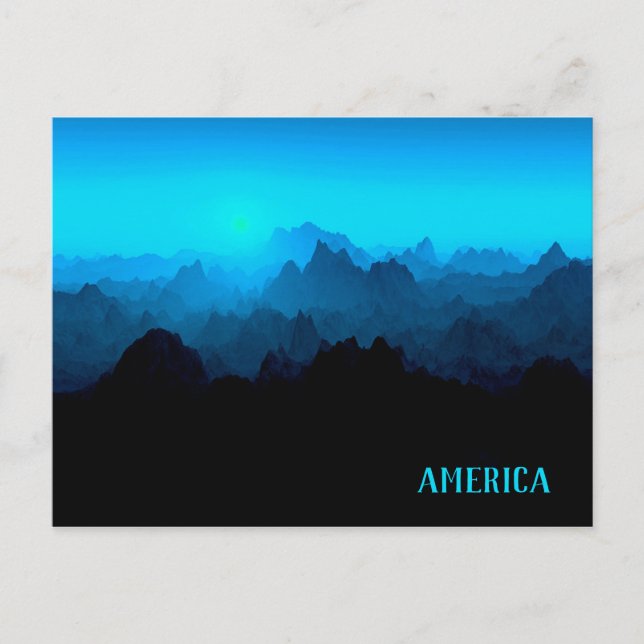 Carte Postale Fumée robuste Blue Jagged Mountains Amérique (Devant)