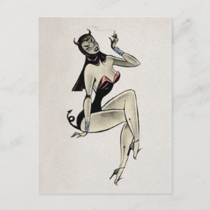 Carte Postale Fumer la fille diabolique