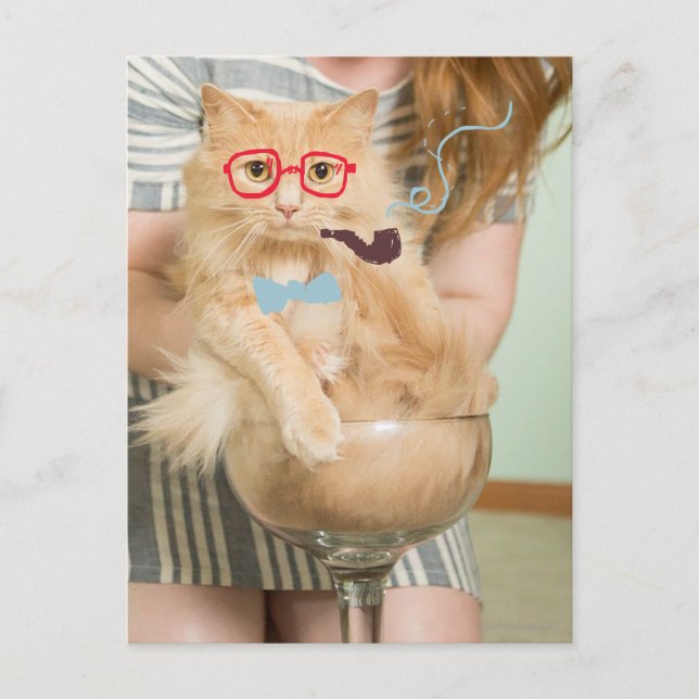 Carte Postale Fumer le chat (Devant)